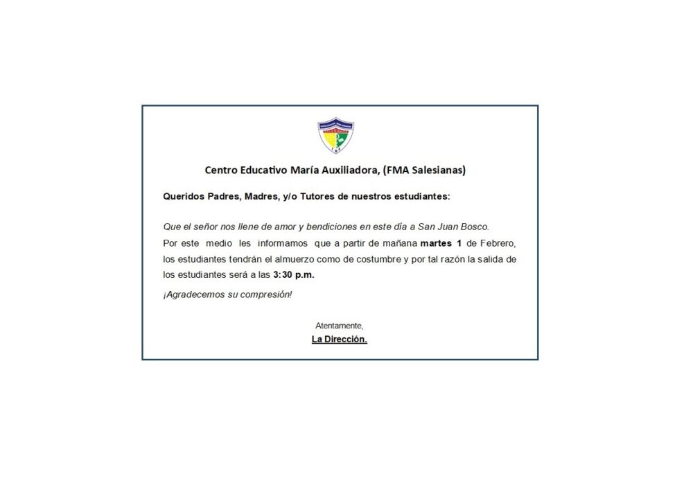Aviso Horario